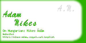 adam mikes business card